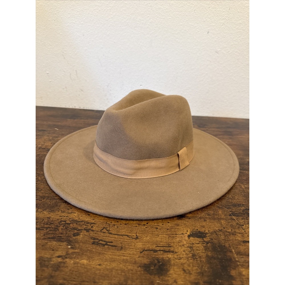 Madewell x Biltmore Wool Fedora Hat – Tan – Ribbon Band – Size M/L Classic Style